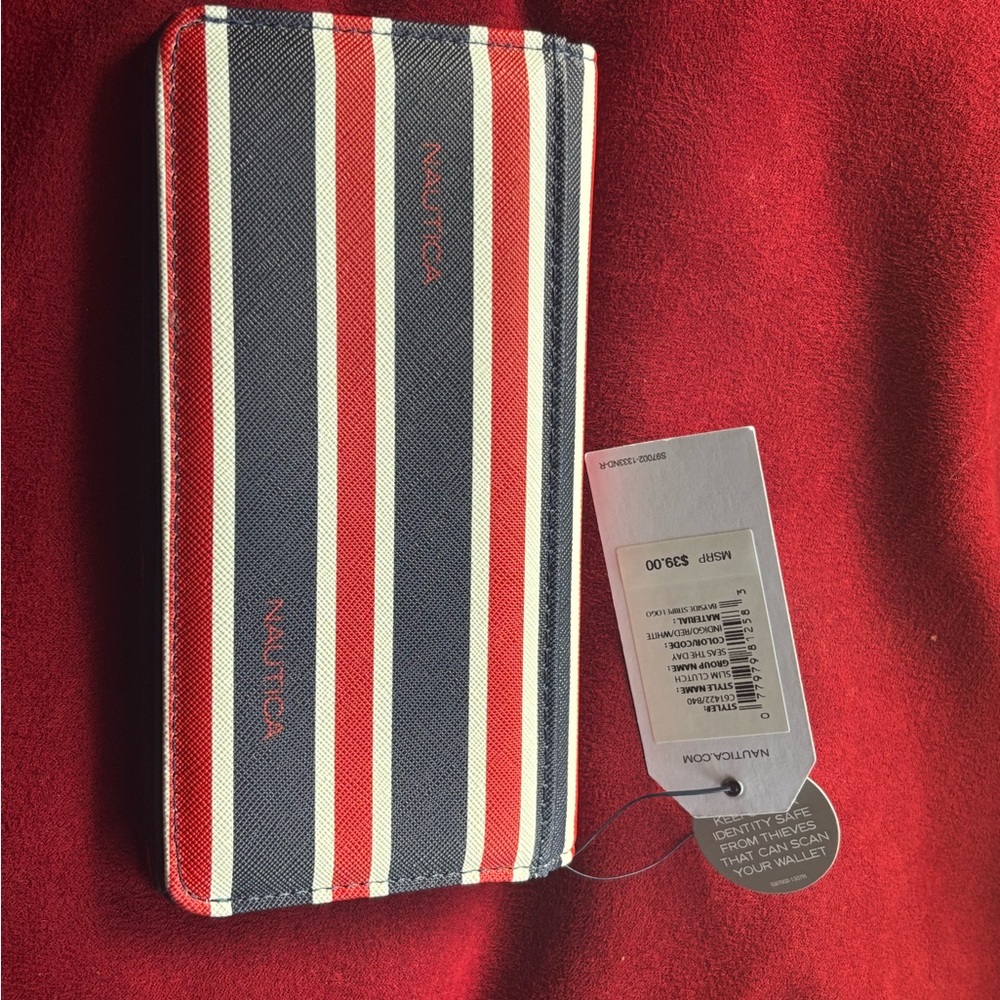 Nautica Red and Blue Striped Wallet